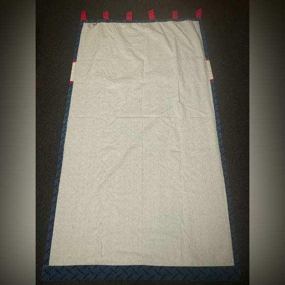 (2) Disney Pixar Cars Tab Top Curtain Panel Canvas Fabric Blue ,Red Tabs 42 x 72 - Picture 2 of 8